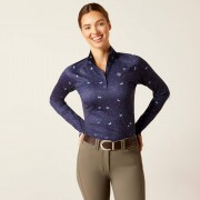 Ariat Lowell 2.0 1/4 Zip Baselayer, silver ditsy, L