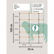 KERBL Titan Light birkaháló, 50 m, 108 cm, dupla leszúrós