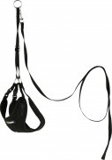 KERBL kölyökhám pórázzal, fekete, 24-44 cm, 10 mm