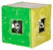 KERBL Cube szizálkender játék, 20x20x20 cm, zöld/sárga