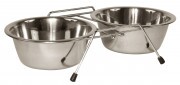 KERBL Twin etetőtálak állványon 2x 1800ml