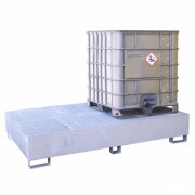 Fém kármentő két IBC konténerhez, horganyzott acél (230 x 150 x 40cm)