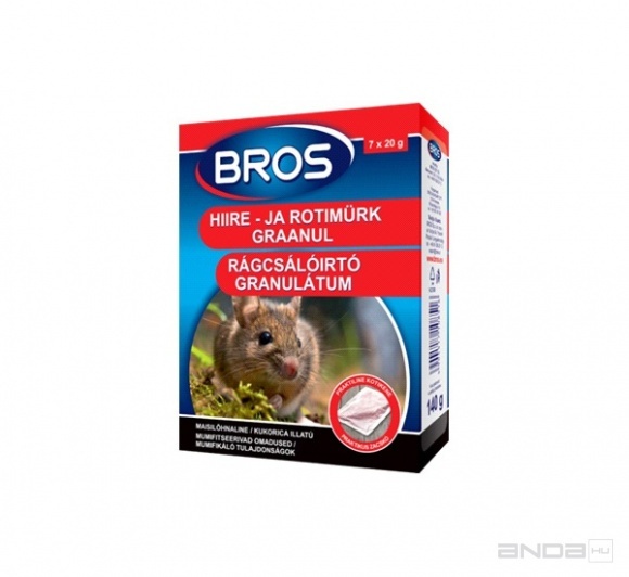 Bros Rágcsálóírtó granulátum 140 g 29 ppm