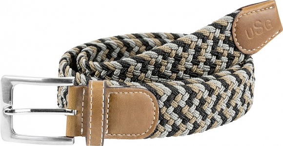 USG Casual fonott öv, fekete/szürke/bézs, 80 cm
