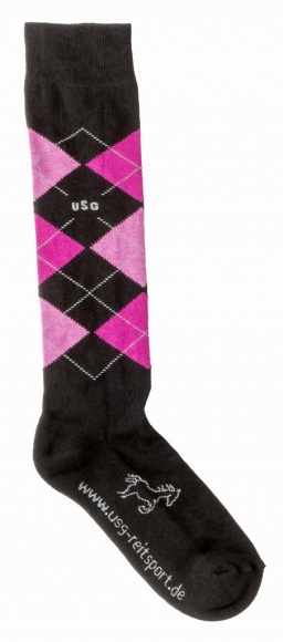 USG Original Sockies lovaglózokni, fekete/pink/rózsaszín, 29-35