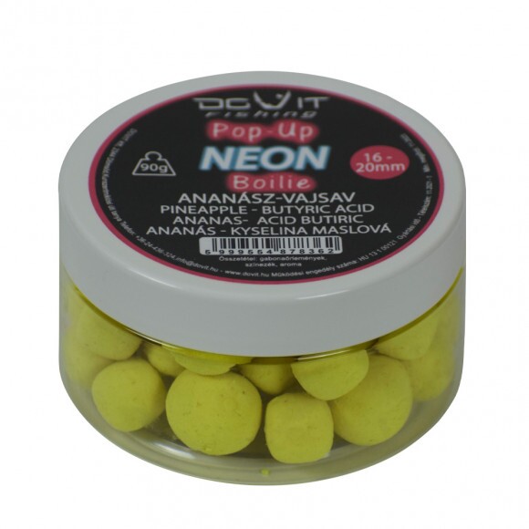 Dovit Pop-Up Neon Boilie 16-20mm - ananász-vajsav 110g