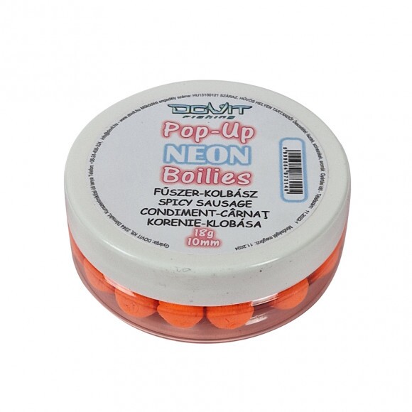 Dovit Pop-Up Neon Boilie 10mm - Fűszer-kolbász 18g
