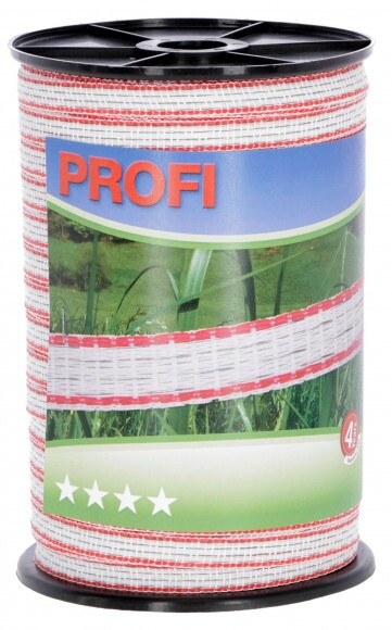 Corral Profi villanypásztor szalag, 200m, 12 mm, piros-fehér, 0.47ohm/m, 90 kg