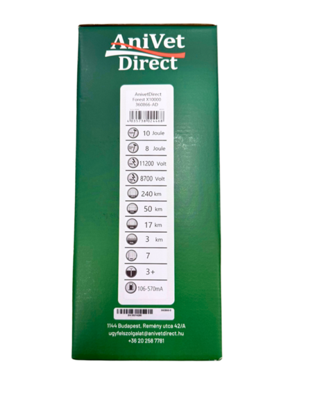 AnivetDirect FOREST X10000, 10 J, villanypásztor készülék