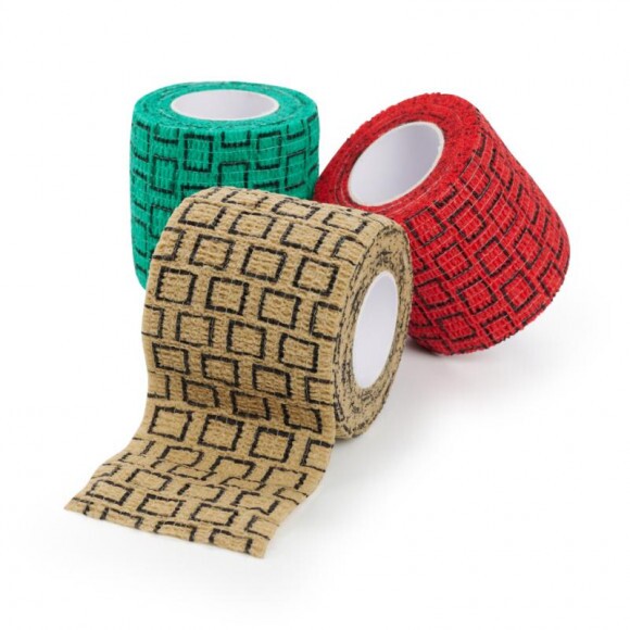 KRUUSE SafeVet® Öntapadós Rugalmas Pólya, 5 cm x 4,5 m, 3 szín keveréke, 10 db/csomag