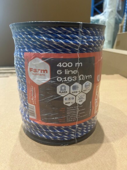PROFI 6 villanypásztor vezeték, 400m, 4,2mm, 0,163ohm/m, 219 kg, kék-fehér