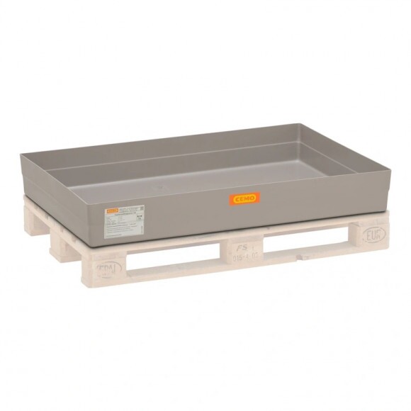 GFK raklapra helyezhető felfogótálca 150 l, rögzítőbütykök nélkül, engedéllyel