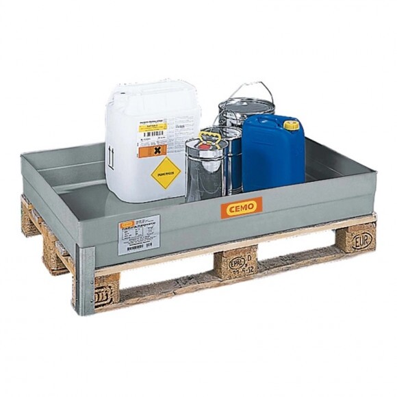 GFK raklapra helyezhető felfogótálca 150 l, rögzítőbütykök nélkül, engedéllyel