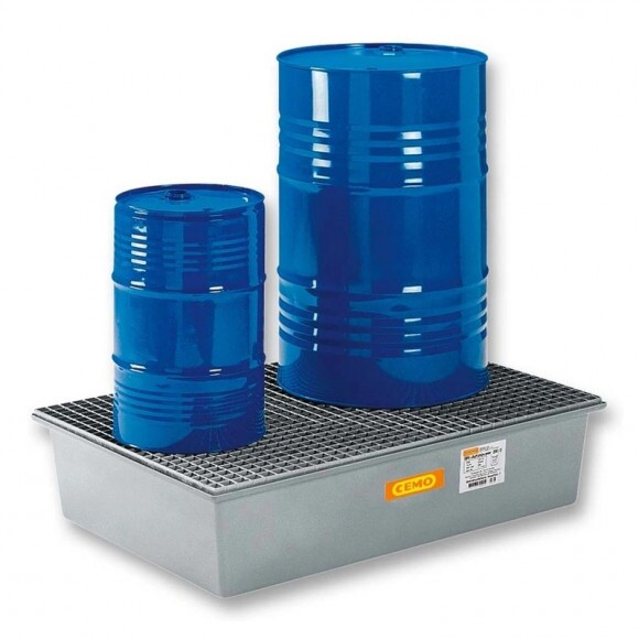 GFK raklapra helyezhető felfogótálca 220/2, horganyzott acélráccsal, engedéllyel