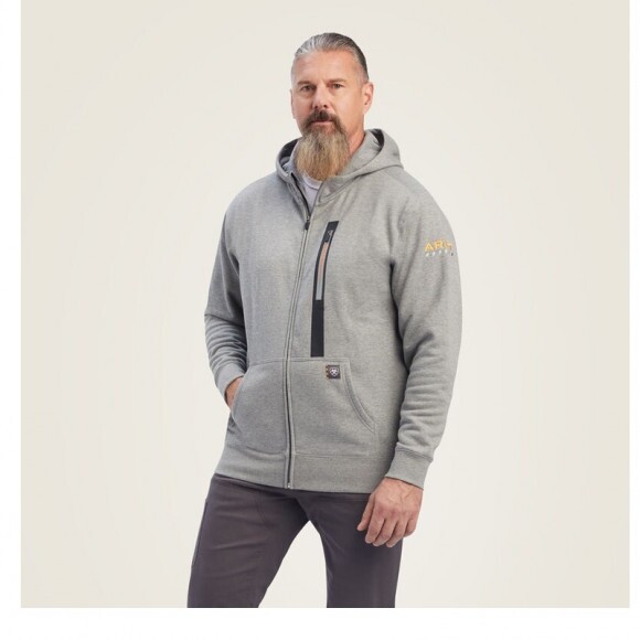 Ariat Kabát MNS Rebar Workmen Full Zip Hoodie szürke L