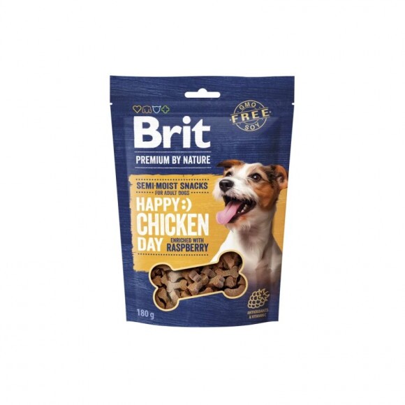 Brit Premium Happy Day Semi-Moist Snack Chicken, Raspberry - csirke málnával 180g