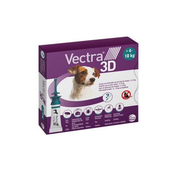 Vectra 3D rácsepegtető oldat kistestű kutyáknak S (4-10kg) 3x