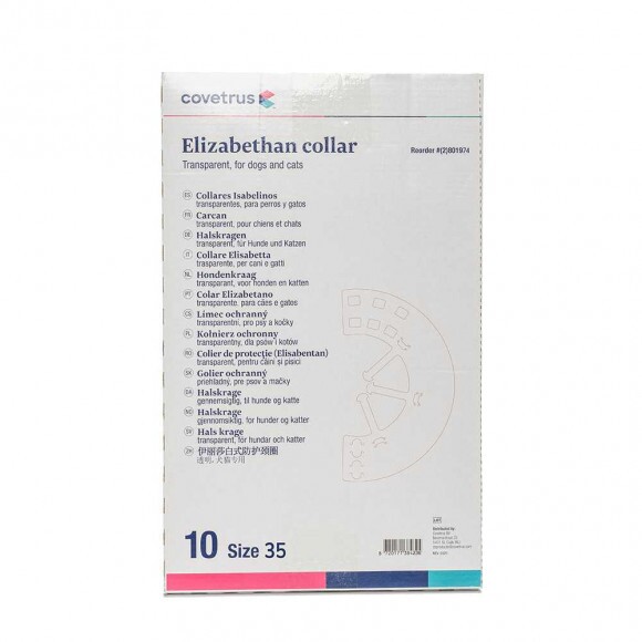 Védőgallér 35 cm átlátszó mintás 1db