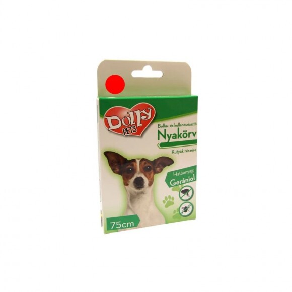 Dolly Natural Bolha és kullancsriasztó nyakörv kutyák részére piros 75cm