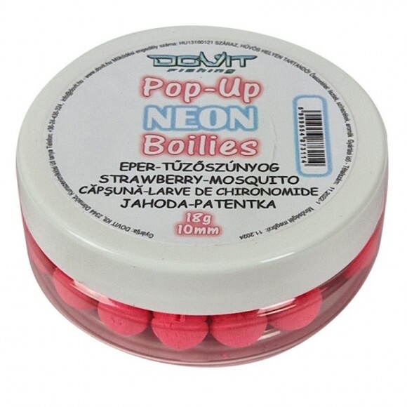 Dovit Pop-Up Neon Boilie 10mm - Eper - Tűzőszúnyog 18g