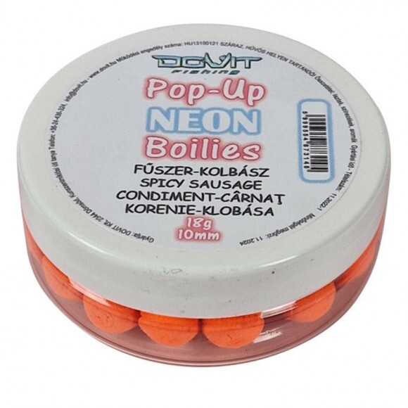 Dovit Pop-Up Neon Boilie 10mm - Fűszeres Kolbász 18g