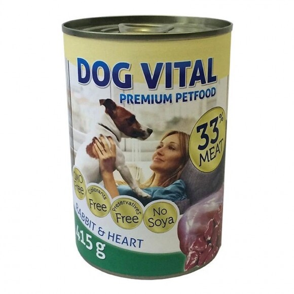 Dog Vital konzerv nyúl, szív 415g
