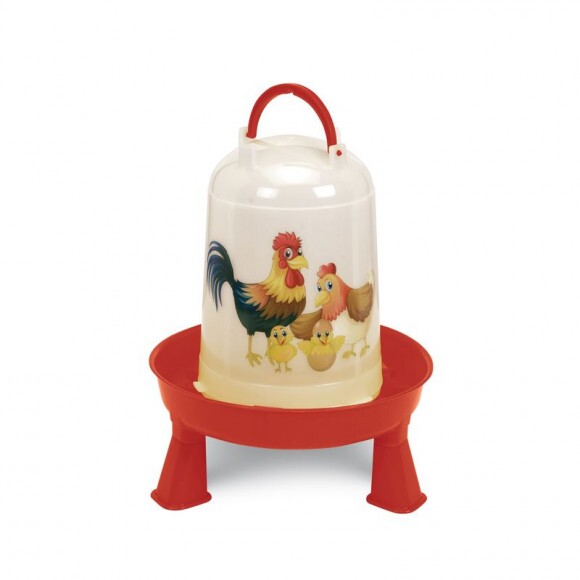GAUN Happy baromfi etető 5L lábakkal, piros