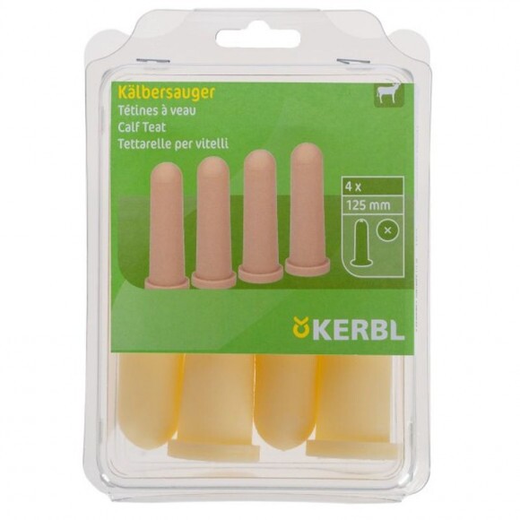 KERBL Hosszú cumi 125mm, sárga, 4 db/cs