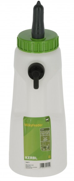 KERBL MilkyFeeder borjú itató palack, 2,5 l, 3 utas szeleppel, cumival
