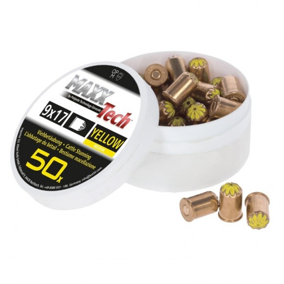 KERBL Blitz patron sárga, sertés, juh, kecske 9x17 mm, 50db/doboz