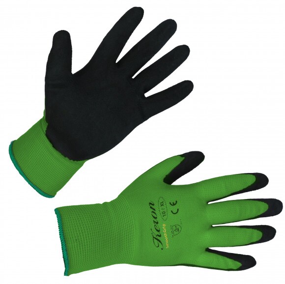 KERBL Smooth Grip zöld, latex hab borítású kesztyű 10/XL