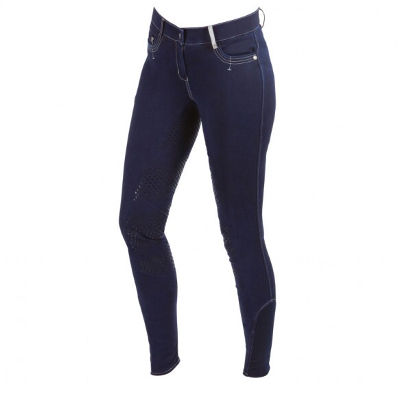KERBL BasicPlus gyermek teliszilikonos lovaglónadrág, kék, 152