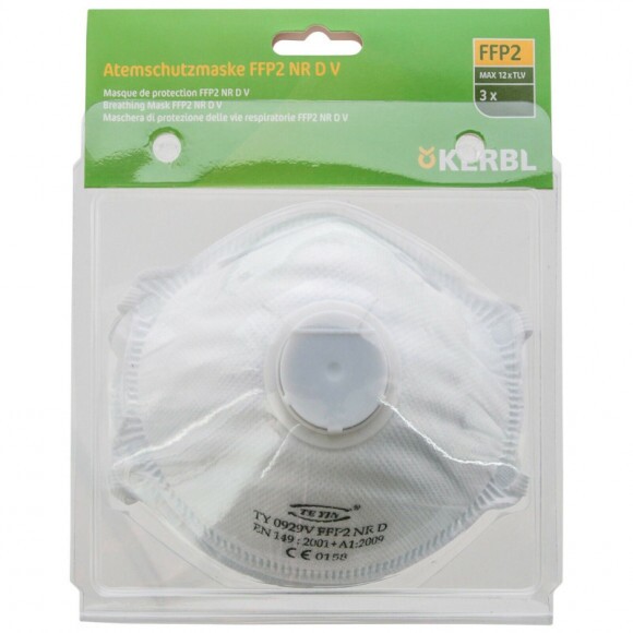 KERBL Finompor maszk, FFP2 NR D, szeleppel, 3 db/cs
