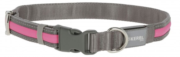 KERBL Light&Reflex villogó nyakörv, rózsaszín, S/M