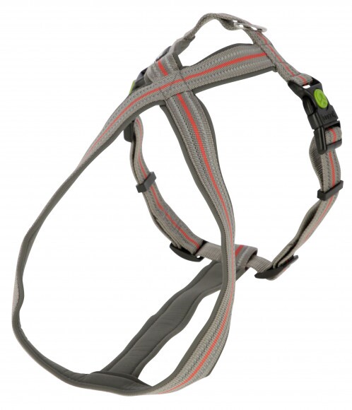 KERBL Xenos hám, szürke/piros, 40-60 cm, 20 mm