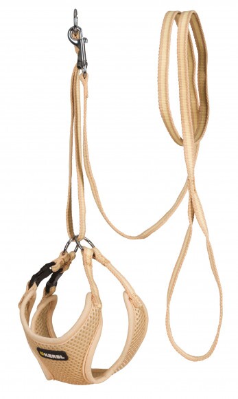 KERBL Kölyökhám pórázzal, bézs, 24-44cm/10mm