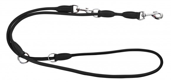 KERBL Róma vezetőpóráz, bőr, 200 cm, 8 mm, fekete