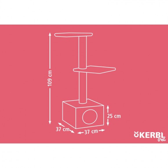 KERBL Venus macskafa, 37x37x109 cm, barna