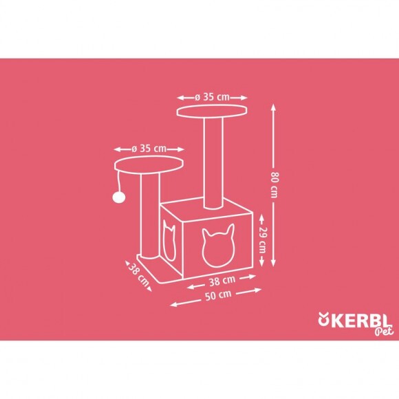 KERBL Spahir light macskafa, fehér/szürke, 60x50x80 cm