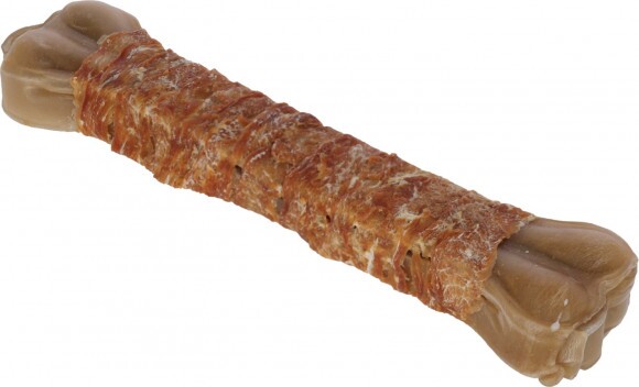 KERBL Nyers marhabőr rágócsont, csirkével, 30cm/500g