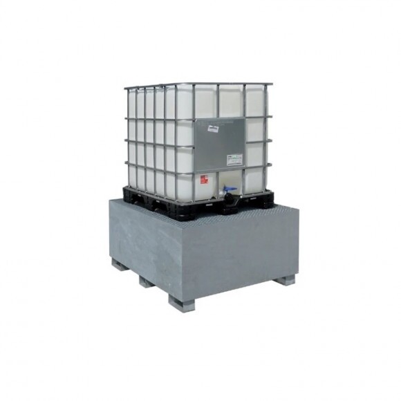 Fém kármentő IBC konténerhez, horganyzott acél (120 x 150 x 70cm)