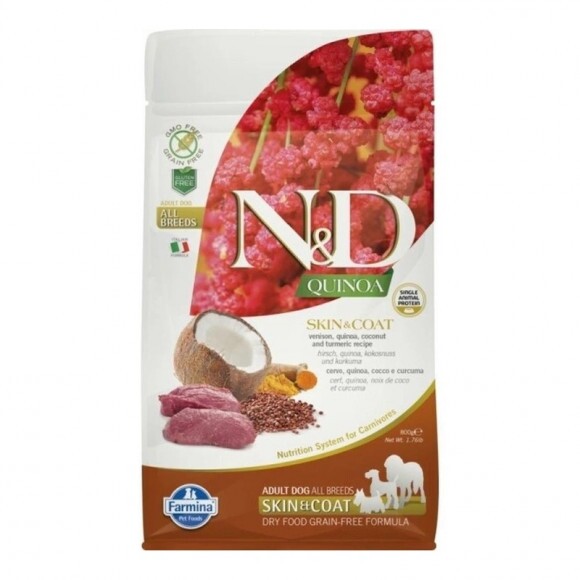 N&D Quinoa Dog Skin & coat vadhús & kókusz Adult mini 800g