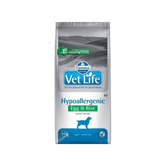 Vet Life Natural Diet Dog Hipo Egg & rice 12kg