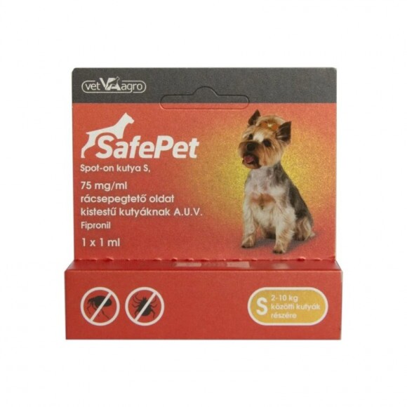 SafePet 75 mg/1 ml spot on kutya S 2-10 kg 1x