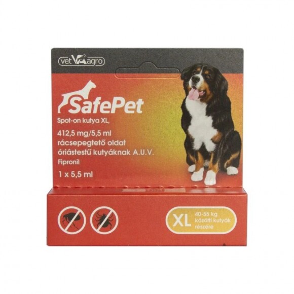 SafePet 412,5mg/5,5 ml spot on kutya XL 40-55 kg 1x