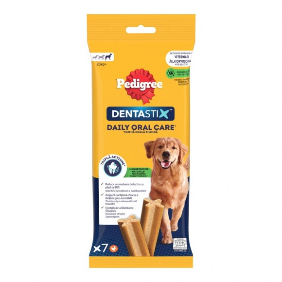 Pedigree DentaStix Daily Oral Care kiegészítő eledel 4 hónapnál idősebb kutyák számára 25 kg+ 270 g