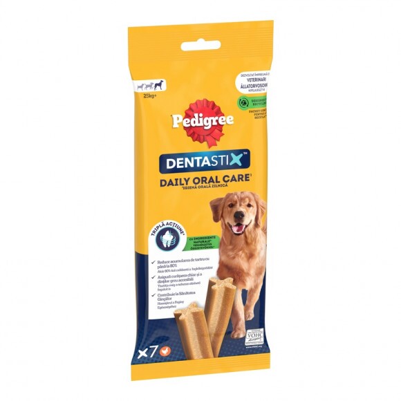 Pedigree DentaStix Daily Oral Care kiegészítő eledel 4 hónapnál idősebb kutyák számára 25 kg+ 270 g
